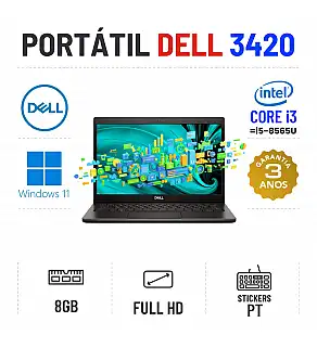 DELL LATITUDE 3420 | 14" FULLHD | I3-1115G4 = i7-8565u | 8GB RAM | 240GB SSD