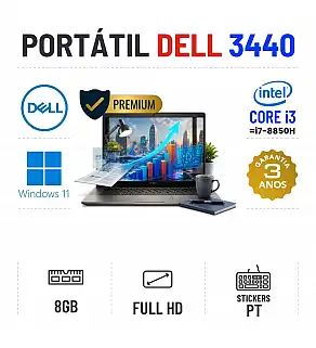 DELL LATITUDE 3440 | 14" FULLHD | I3-1215U=I7-8850H | 8GB RAM | SSD