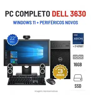 CONJUNTO PC DELL PRECISION 3630 TOWER | XEON = i7-6700T | 16GB RAM | 240GB SSD COM MONITOR + ACESSORIOS CONJUNTO PC DELL PRECISION 3630 TOWER | XEON = i7-6700T | 16GB RAM | 240GB SSD COM MONITOR + ACESSORIOS
