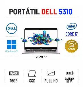 DELL LATITUDE 5310 | 13.3" FULLHD | I7-10610U | 16GB RAM | 240GB SSD | BATERIA NOVA