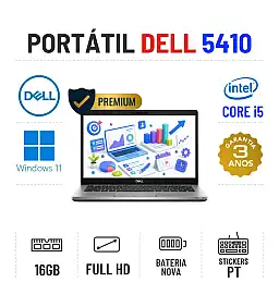 DELL LATITUDE 5410 | 14" FULLHD | i5-10210U | 16GB RAM | 240GB SSD | BATERIA NOVA