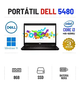 DELL LATITUDE 5480 | 14" | i3-7100U=i5-6200u | 8GB RAM | SSD | BATERIA NOVA