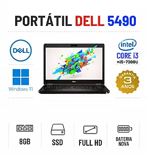 DELL LATITUDE 5490 | 14" FULLHD | i3-7130U = i5-7300U | 8GB RAM | SSD | BATERIA NOVA