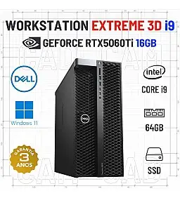 WORKSTATION DELL 5820 EXTREME 3D EDITION | i9-10980XE | 64GB RAM | 480GB | RTX5060Ti 16GB