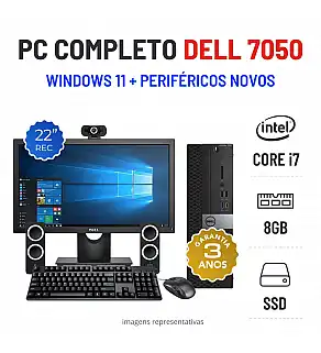 CONJUNTO PC DELL 7050 SFF | I7-6700 | 8GB RAM | 240GB SSD COM MONITOR + ACESSORIOS CONJUNTO PC DELL 7050 SFF | I7-6700 | 8GB RAM | 240GB SSD COM MONITOR + ACESSORIOS