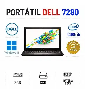 DELL LATITUDE 7280 | 12.5" | i5-7200u | 8GB RAM | 240GB SSD | BATERIA NOVA
