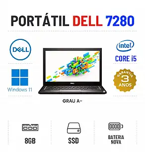 DELL LATITUDE 7280 | 12.5" | i5-7200u | 8GB RAM | 240GB SSD | BATERIA NOVA