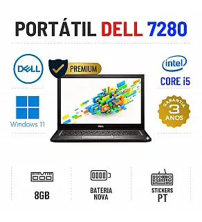 DELL LATITUDE 7280 | 12.5" | i5-7200u | 8GB RAM | 240GB SSD | BATERIA NOVA DELL LATITUDE 7280 | 12.5" | i5-7200u | 8GB RAM | 240GB SSD | BATERIA NOVA