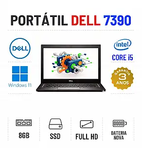 DELL LATITUDE 7390 | 13.3" FULLHD | i5-8350U | 8GB RAM | SSD | BATERIA NOVA | OFERTA DE OFFICE