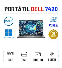 DELL LATITUDE 7420 | 14" TOUCH FULLHD | i7-1185G7 | 16GB RAM | 240GB SSD | OFERTA DE OFFICE 2021