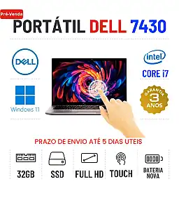DELL LATITUDE 7430 | 14" TOUCH FULLHD | i7-1265U | 32GB RAM | 480GB SSD | BATERIA NOVA