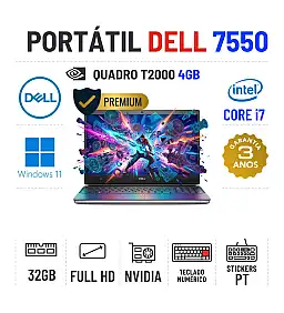 DELL PRECISION 7550 | 15.6" FULLHD | I7-10850H | 32GB RAM | 480GB SSD | QUADRO T2000 4GB | TECLADO NUMÉRICO 