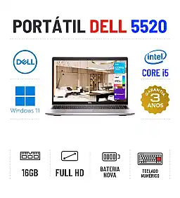 DELL LATITUDE 5520 | 15.6" FULLHD | i5-1145G7 | 16GB RAM | 480GB SSD | BATERIA NOVA | TECLADO NUMÉRICO