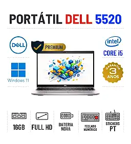 DELL LATITUDE 5520 | 15.6" FULLHD | i5-1135G7 | 16GB RAM | 240GB SSD | BATERIA NOVA | TECLADO NUMÉRICO | OFERTA DE OFFICE 2021