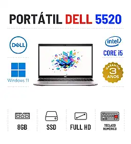 DELL LATITUDE 5520 | 15.6" FULLHD | i5-1135G7 | 8GB RAM | 240GB SSD | TECLADO NUMÉRICO