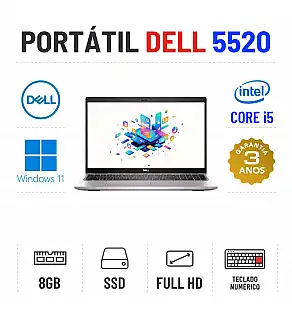 DELL LATITUDE 5520 | 15.6" FULLHD | i5-1135G7 | 8GB RAM | 240GB SSD | TECLADO NUMÉRICO
