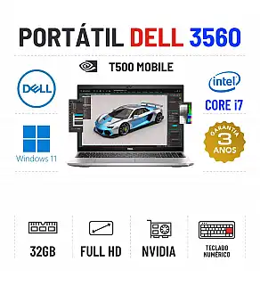 DELL PRECISION 3560 | 15.6" TOUCH FULLHD | I7-1165G7 | 32GB RAM | 480GB SSD | NVIDIA T500 MOBILE DELL PRECISION 3560 | 15.6" TOUCH FULLHD | I7-1165G7 | 32GB RAM | 480GB SSD | NVIDIA T500 MOBILE