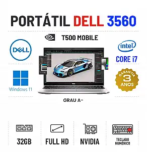 DELL PRECISION 3560 | 15.6" FULLHD | I7-1165G7 | 32GB RAM | 480GB SSD | NVIDIA T500 MOBILE DELL PRECISION 3560 | 15.6" FULLHD | I7-1165G7 | 32GB RAM | 480GB SSD | NVIDIA T500 MOBILE