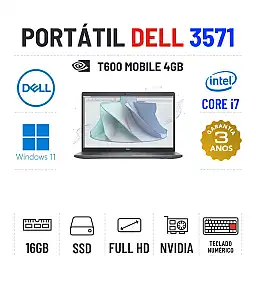 DELL PRECISION 3571 | 15.6" FULLHD | I7-12700H | 16GB RAM | 480GB SSD | NVIDIA T600 4GB | TECLADO NUMERICO DELL PRECISION 3571 | 15.6" FULLHD | I7-12700H | 16GB RAM | 480GB SSD | NVIDIA T600 4GB | TECLADO NUMERICO
