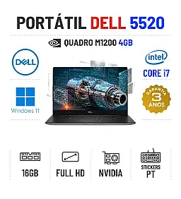 DELL PRECISION 5520 | 15.6" FULLHD | i7-7700HQ | 16GB RAM | 480GB SSD | NVIDIA QUADRO M1200 4GB