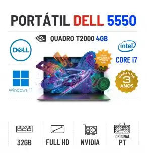 DELL PRECISION 5550 | 15.6" FULLHD | i7-10850H | 32GB RAM | 480GB SSD | QUADRO T2000 4GB = GTX1650 4GB