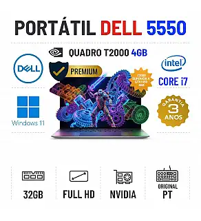 DELL PRECISION 5550 | 15.6" FULLHD | i7-10850H | 32GB RAM | 480GB SSD | QUADRO T2000 4GB = GTX1650 4GB | OFERTA DE OFFICE 2021 DELL PRECISION 5550 | 15.6" FULLHD | i7-10850H | 32GB RAM | 480GB SSD | QUADRO T2000 4GB = GTX1650 4GB | OFERTA DE OFFICE 2021