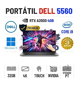 DELL PRECISION 5560 | 15.6" TOUCH 4K | i9-11950H | 32GB RAM | 960GB SSD | RTX A2000 4GB | BATERIA NOVA