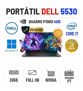 DELL PRECISION 5530 | 15.6" FULLHD | i7-8850H | 32GB RAM | 240GB SSD | QUADRO P1000 4GB | OFERTA DE OFFICE 2021 DELL PRECISION 5530 | 15.6" FULLHD | i7-8850H | 32GB RAM | 240GB SSD | QUADRO P1000 4GB | OFERTA DE OFFICE 2021