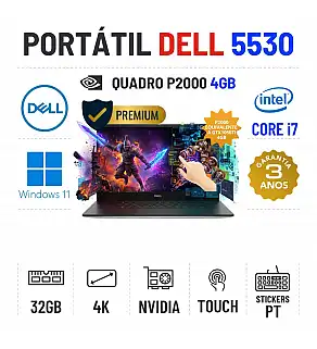 DELL PRECISION 5530 | 15.6" TOUCH 4K | i7-8850H | 32GB RAM | 480GB SSD | QUADRO P2000 4GB