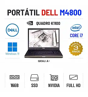 DELL PRECISION M4800 | 15.6" FULLHD | i7-4700MQ | 16GB RAM | 240GB SSD | QUADRO K1100M