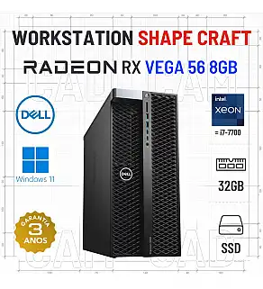 WORKSTATION SHAPE CRAFT | XEON=I7-7700 | 32GB RAM | 480GB | RX VEGA 56 8GB | OFERTA DE OFFICE 2021 