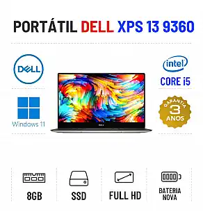 DELL XPS 13 9360 | 13.3" FULLHD | i5-7200U | 8GB RAM | 240GB SSD | BATERIA NOVA