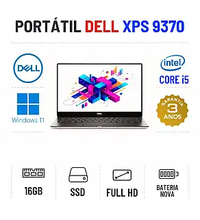 DELL XPS 13 9370 | 13.3" FULLHD | i5-8250U | 16GB RAM | 240GB SSD | BATERIA NOVA