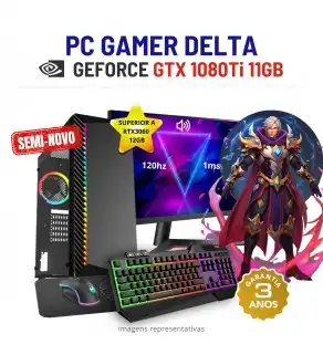 CONJUNTO GAMER DELTA SEMI-NOVO | GTX1080Ti-11GB SUPERIOR A RTX3060-12GB | RYZEN 5 = i7-10700K | 16GB RAM | 960GB SSD COM MONITOR + ACESSORIOS CONJUNTO GAMER DELTA SEMI-NOVO | GTX1080Ti-11GB SUPERIOR A RTX3060-12GB | RYZEN 5 = i7-10700K | 16GB RAM | 960GB SSD COM MONITOR + ACESSORIOS