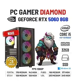 PC GAMER DIAMOND NOVO | RTX5060-8GB | i5-12GEN=i7-10700KF | 32GB RAM | 960GB SSD