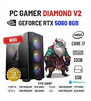 PC GAMER DIAMOND V2 NOVO | RTX5060-8GB | i7-12700KF | 32GB RAM | 960GB SSD