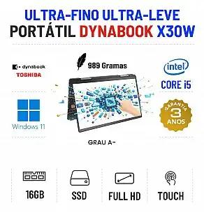 ULTRA-LEVE ULTRA-FINO TOSHIBA PORTEGE X30W-K | 13.3" TOUCH FULLHD | I5-1240P | 16GB RAM | 240GB SSD