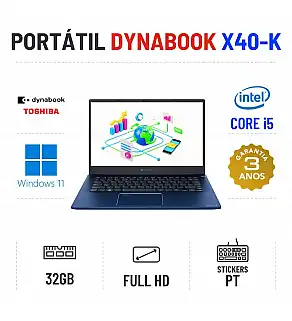 TOSHIBA / DYNABOOK PORTEGE X40-K | 14" FULLHD | i5-1240P | 32GB RAM | 480GB SSD TOSHIBA / DYNABOOK PORTEGE X40-K | 14" FULLHD | i5-1240P | 32GB RAM | 480GB SSD