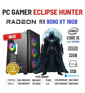 PC GAMER ECLIPSE HUNTER NOVO | RX9060XT-16GB | i5-14GEN=i7-11700K | 32GB RAM | 960GB SSD PC GAMER ECLIPSE HUNTER NOVO | RX9060XT-16GB | i5-14GEN=i7-11700K | 32GB RAM | 960GB SSD