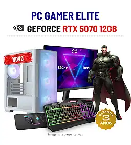 CONJUNTO GAMER ELITE NOVO | RTX5070-12GB | i5-14400F | 32GB RAM | 960GB SSD COM MONITOR + ACESSORIOS