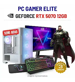 CONJUNTO GAMER ELITE SEMI-NOVO | RTX5070-12GB | i5-14400F | 32GB RAM | 960GB SSD COM MONITOR + ACESSORIOS