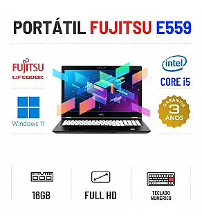 FUJITSU LIFEBOOK E559 | 15.6" FULLHD | i5-8265U | 16GB RAM | 480GB SSD | TECLADO NUMÉRICO | OFERTA DE OFFICE 2021
