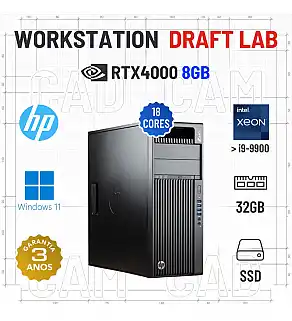 WORKSTATION DRAFT LAB HP Z440 | XEON 18 CORES SUPERIOR A i9-9900 | 32GB RAM | 960GB SSD | QUADRO RTX4000 8GB