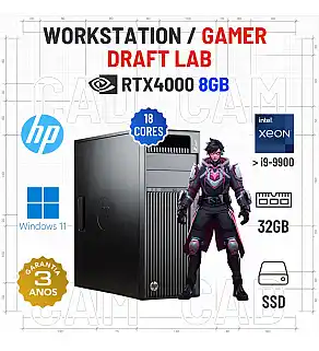 WORKSTATION/GAMER DRAFT LAB HP Z440 | XEON 18 CORES SUPERIOR A i9-9900 | 32GB RAM | 960GB SSD | QUADRO RTX4000 8GB WORKSTATION/GAMER DRAFT LAB HP Z440 | XEON 18 CORES SUPERIOR A i9-9900 | 32GB RAM | 960GB SSD | QUADRO RTX4000 8GB