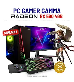 CONJUNTO GAMER GAMMA | RX560-4GB | XEON=I7-7700 | 16GB RAM | 240GB SSD COM MONITOR + ACESSORIOS CONJUNTO GAMER GAMMA | RX560-4GB | XEON=I7-7700 | 16GB RAM | 240GB SSD COM MONITOR + ACESSORIOS
