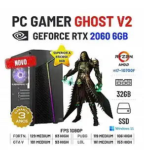 PC GAMER GHOST V2 NOVO | RTX2060-6GB SUPERIOR A RTX3050-8GB | RYZEN 5 = i7-10700F | 32GB RAM | 480GB SSD OFERTA KIT TECLADO+RATO+TAPETE PC GAMER GHOST V2 NOVO | RTX2060-6GB SUPERIOR A RTX3050-8GB | RYZEN 5 = i7-10700F | 32GB RAM | 480GB SSD OFERTA KIT TECLADO+RATO+TAPETE