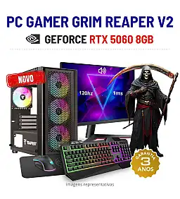 CONJUNTO GAMER GRIM REAPER V2 NOVO | RTX5060-8GB | RYZEN 7 = i9-11900KF | 32GB RAM | 960GB SSD COM MONITOR + ACESSORIOS