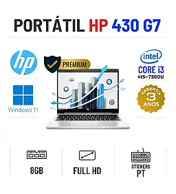 HP PROBOOK 430 G7 | 13.3" FULLHD | i3-10110U = i5-7300U | 8GB RAM | 240GB SSD