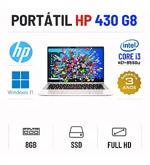 HP PROBOOK 430 G8 | 13.3" FULLHD | i3-1115G4 = I7-8550U | 8GB RAM | 240GB SSD | OFERTA DE OFFICE 2021