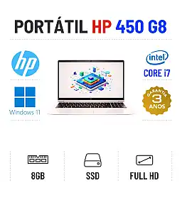 HP PROBOOK 450 G8 | 15.6'' FULLHD | i7-1165G7 | 8GB RAM | 240GB SSD